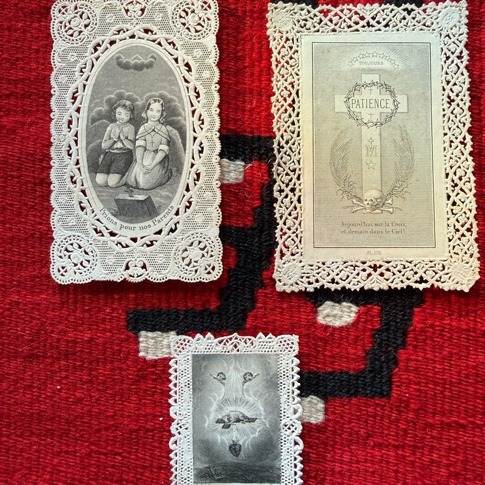 Three Vintage Holy Cards